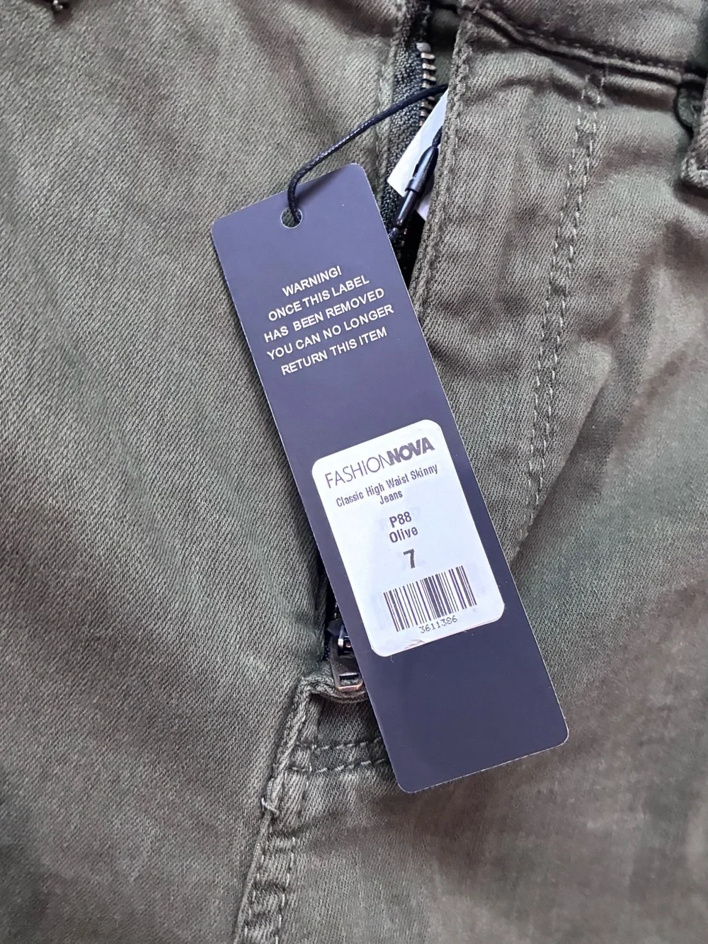 Fashion Nova Olive Green Skinny Jeans - High Rise